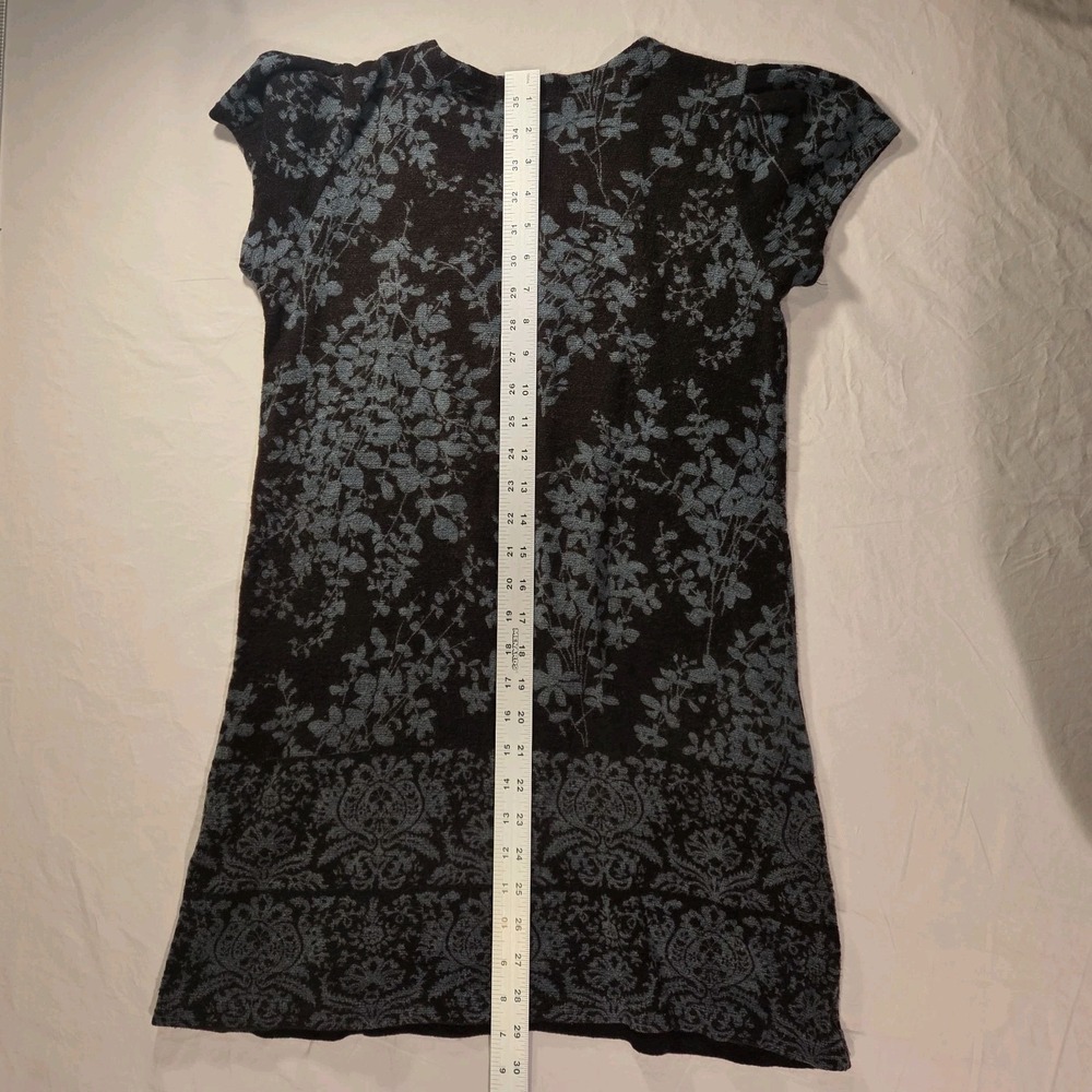 213 Wool Blend Short Sleeve Mini Sweater Dress Boho, Women's Size M, Brown Blue - Picture 10 of 10